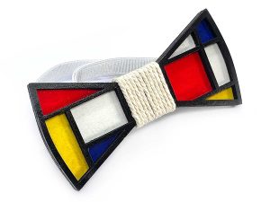 Pajarita de madera Mondrian